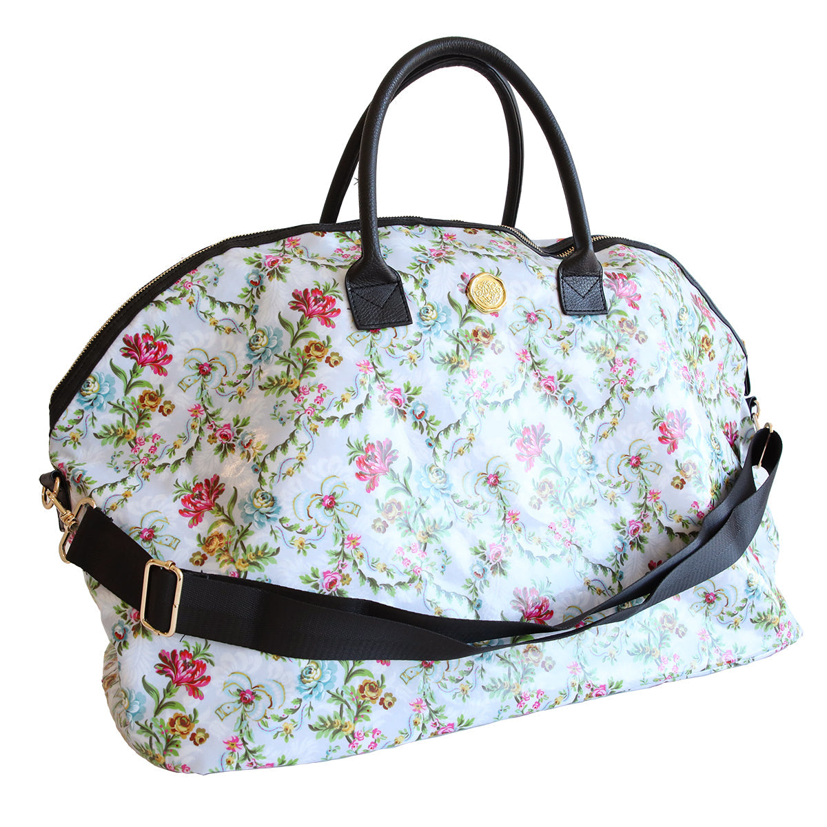 Blue Phoebe duffle bag by Anna Griffin Inc. with sturdy handles, spacious interior, and stylish design for travel or gym use.