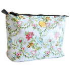 Large cosmetic bag by Anna Griffin Inc. featuring elegant floral design, spacious interior, and sturdy zipper for makeup storage.