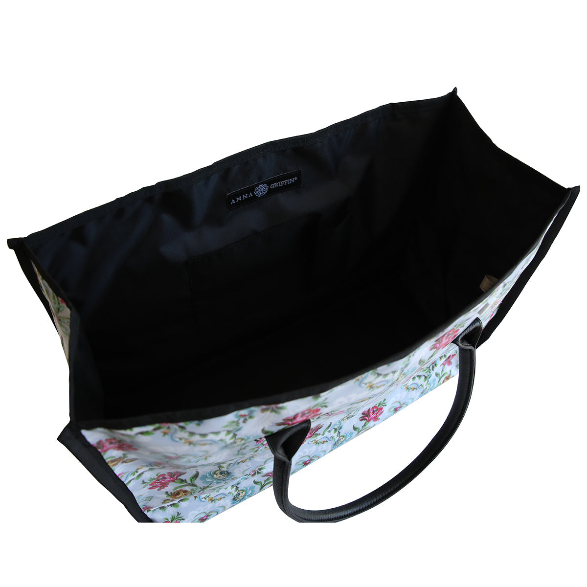 Pink Phoebe tote bag by Anna Griffin Inc. with floral pattern, sturdy handles, and spacious interior for everyday use.