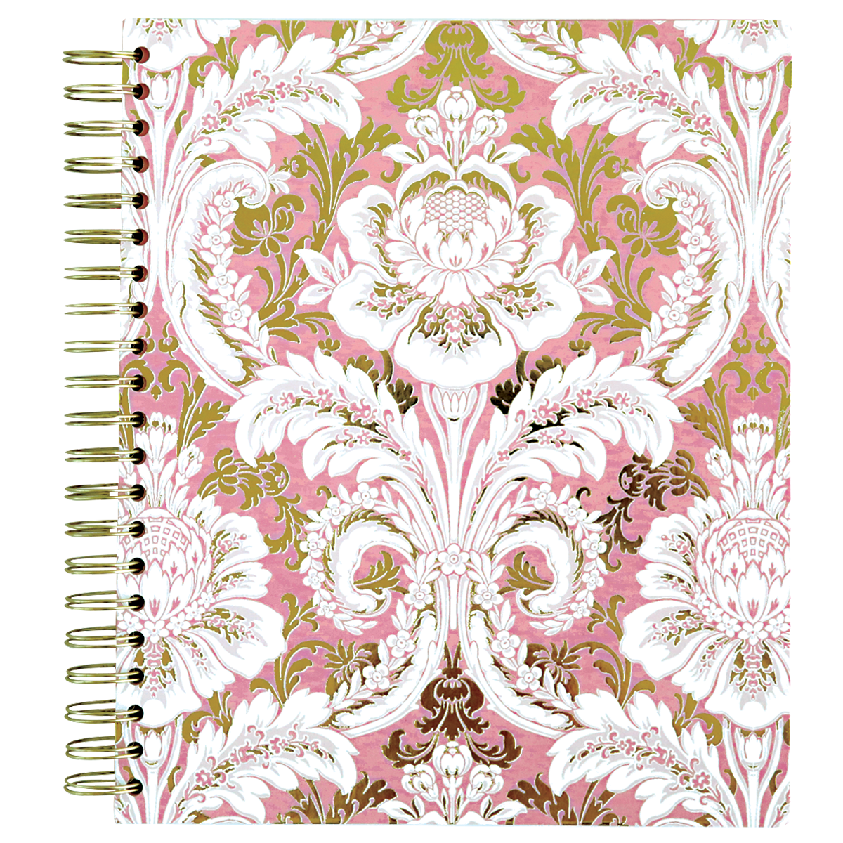 Pink Damask Spiral Notebook by Anna Griffin Inc. featuring elegant damask cover and spiral binding for stylish note-taking