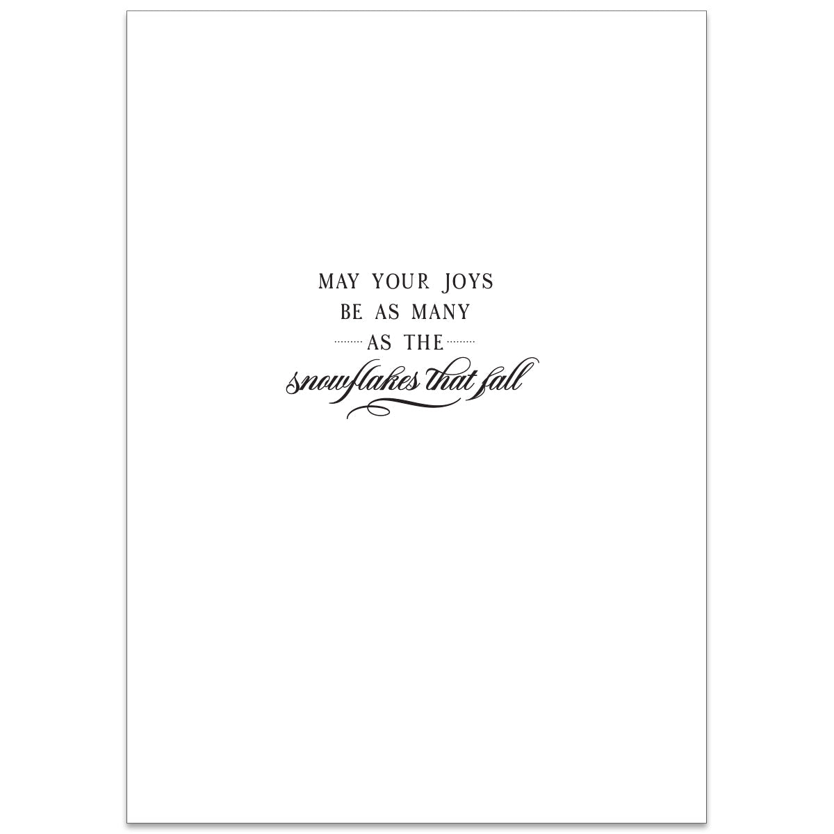 Inside view of Anna Griffin Inc. Snowflake Present boxed card set, featuring 10 elegant holiday greeting cards with snowflake designs.