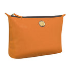 Large orange cosmetic bag featuring a vibrant tangerine color and stylish design by Anna Griffin Inc.