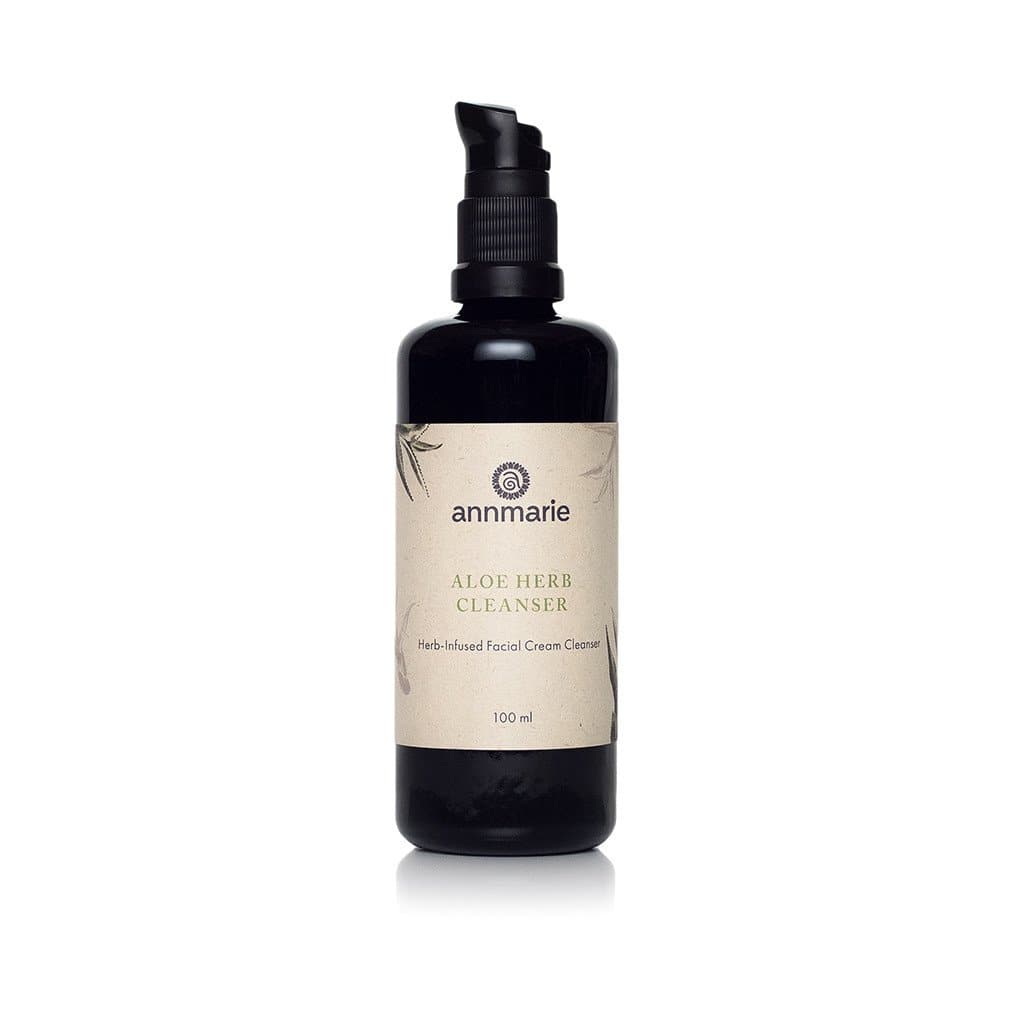 Aloe Herb Cleanser by Annmarie Skin Care in a 100ml bottle, featuring a clear label and a pump dispenser for gentle facial cleansing.