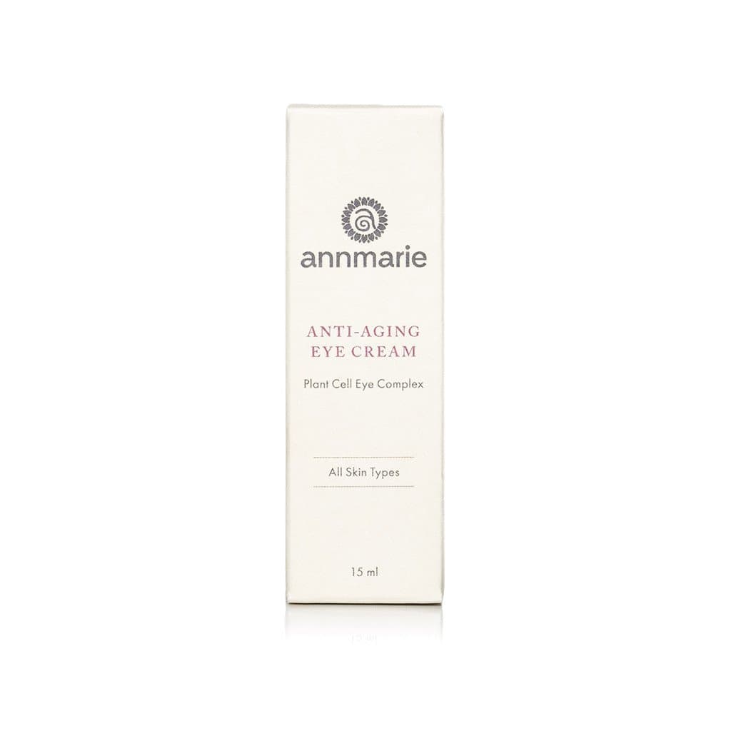 Cream jar labeled Annmarie Skin Care Anti-Aging Eye Cream 15ml, skincare product with a clean, minimalist design.