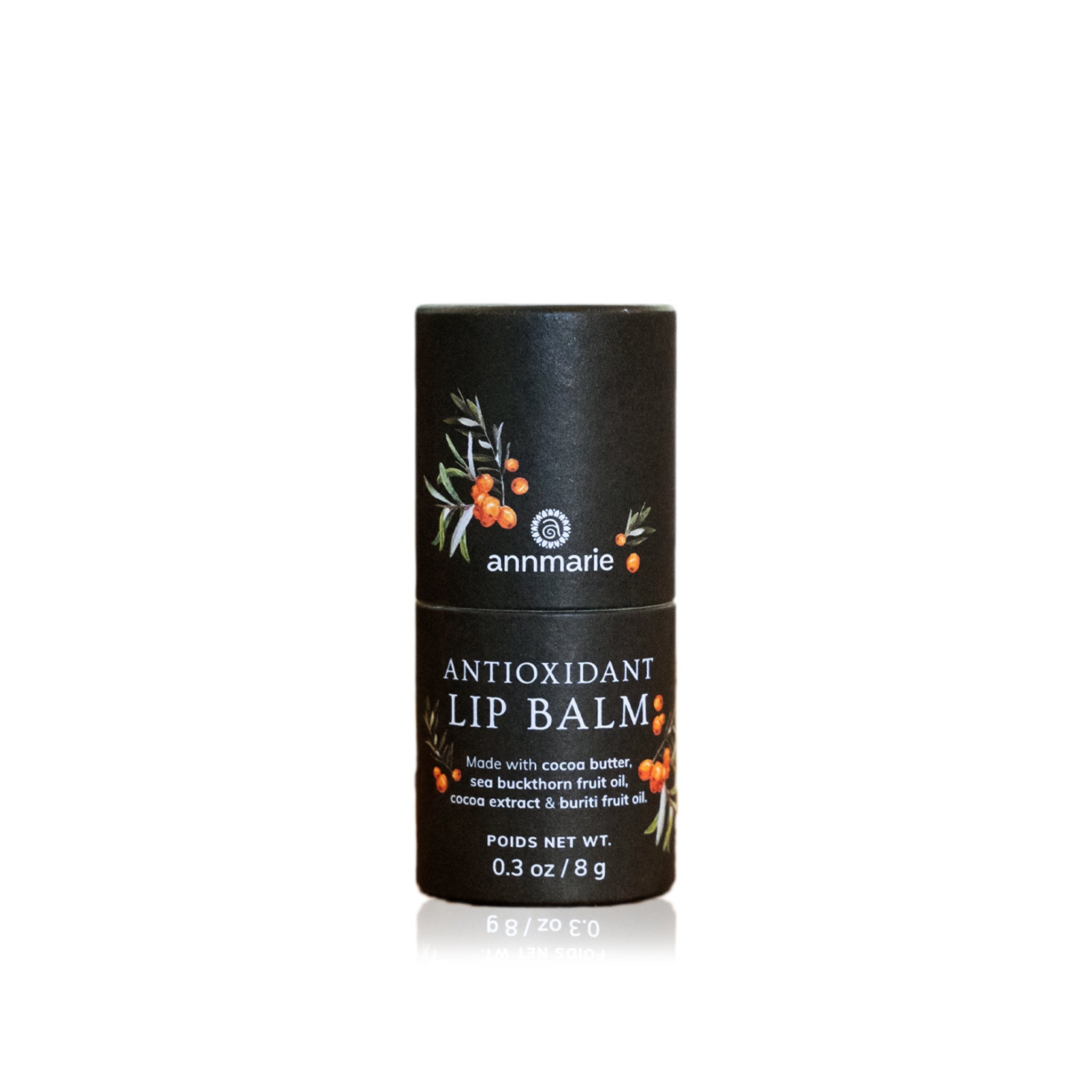 Annmarie Skin Care Antioxidant Lip Balm in a sleek tube, featuring nourishing ingredients for soft, healthy lips.