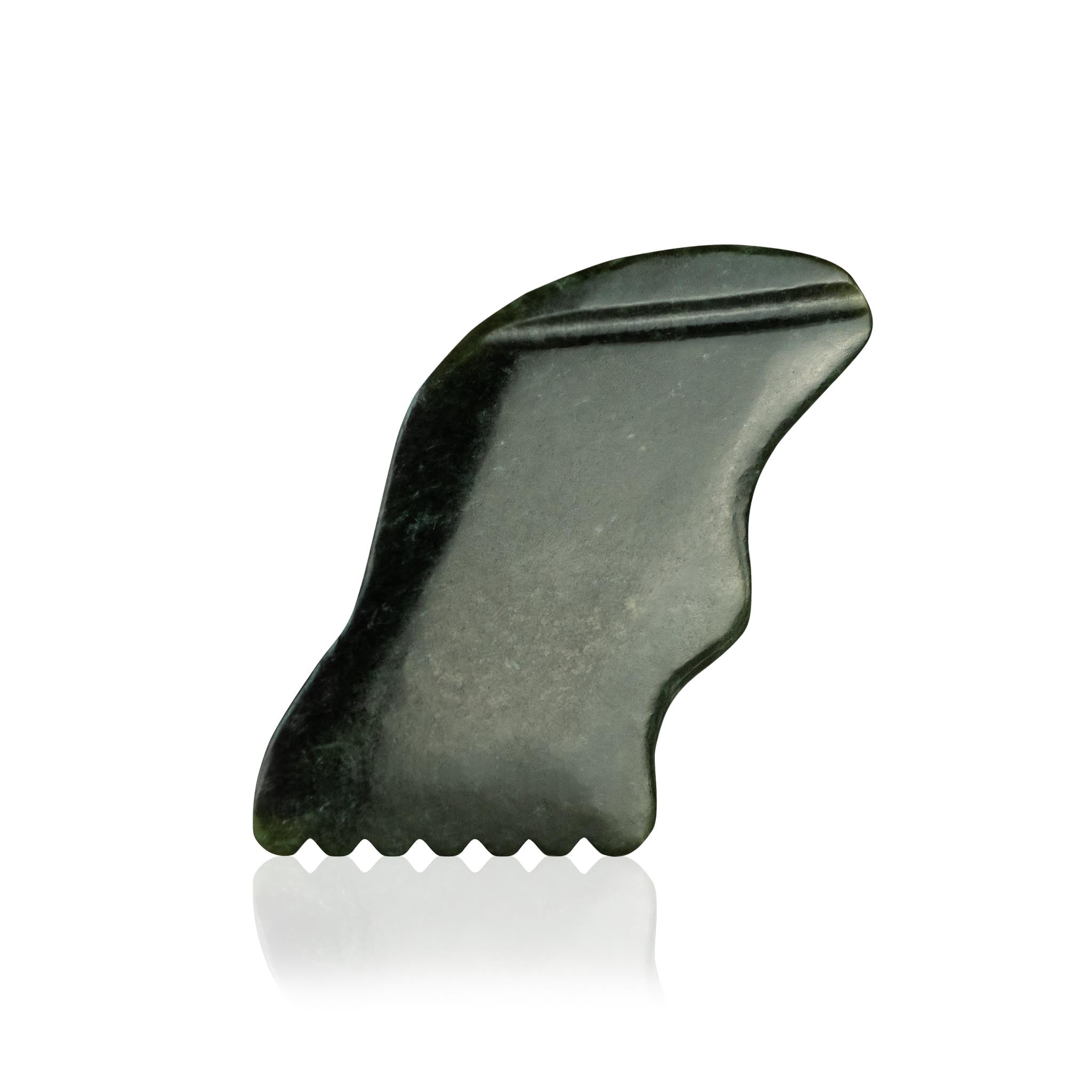 Black nephrite Gua Sha lifting tool from Annmarie Skin Care, designed for facial massage and skin lifting.