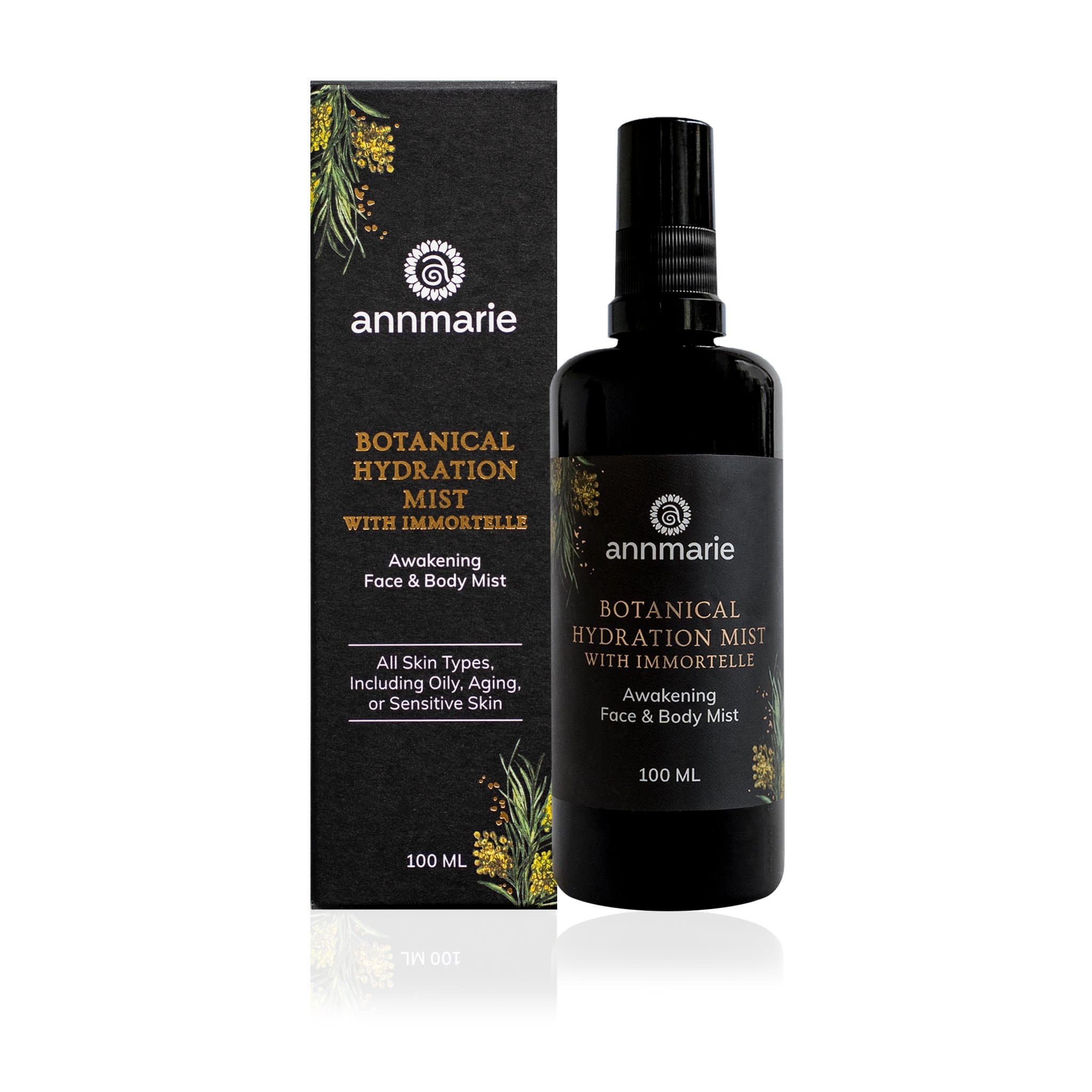 Botanical Hydration Mist with Immortelle by Annmarie Skin Care in 100ml bottle, featuring a refreshing herbal spray for skin hydration.