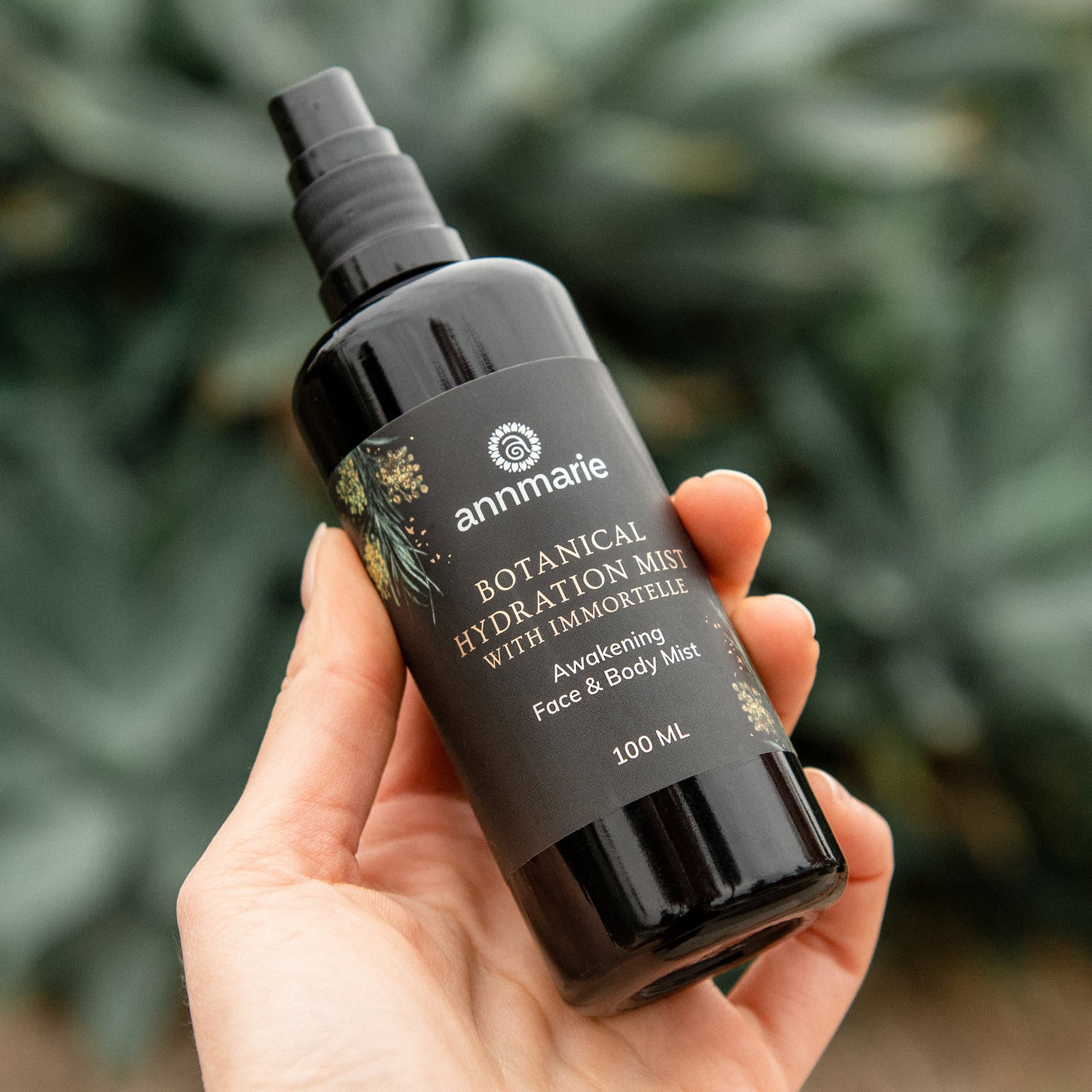Botanical Hydration Mist with Immortelle by Annmarie Skin Care in a 100ml spray bottle, natural skincare for refreshed, hydrated skin.