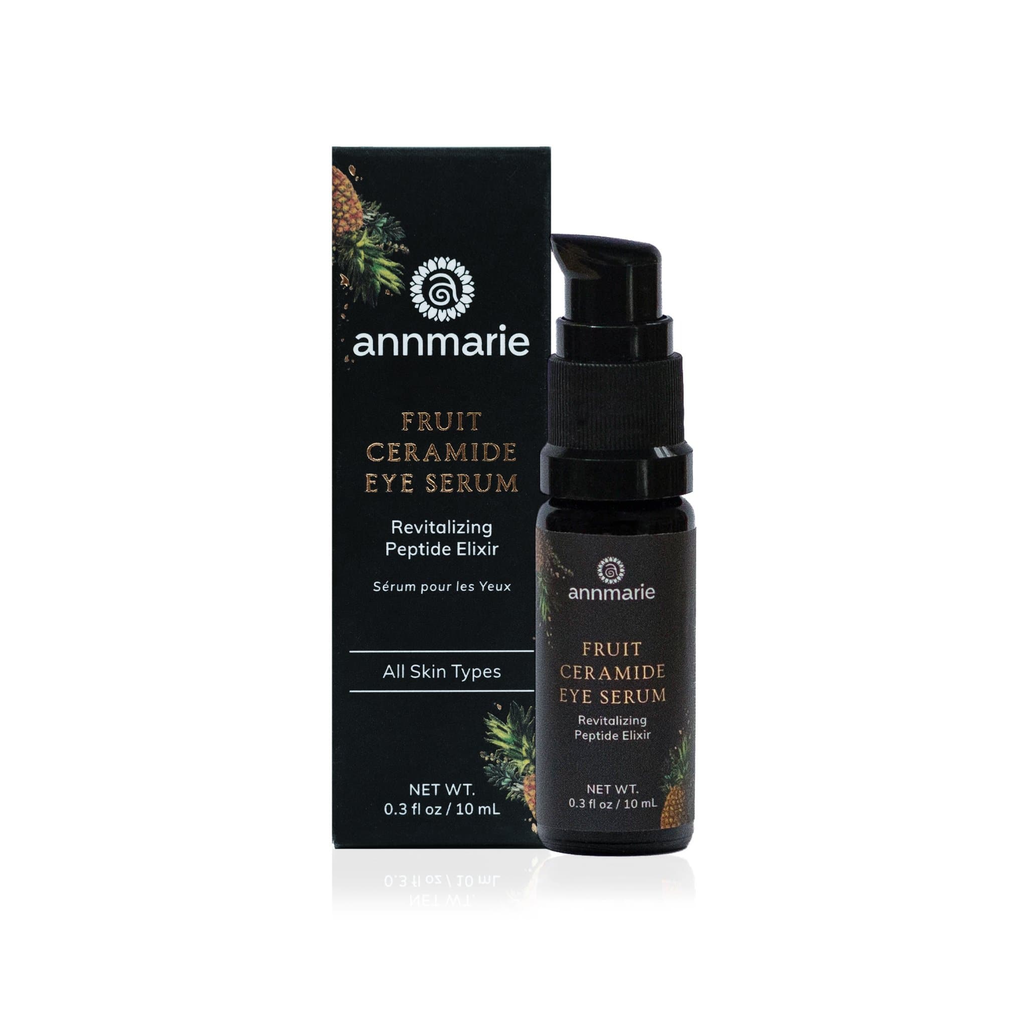 Annmarie Skin Care Fruit Ceramide Eye Serum in a 10ml bottle, featuring natural ingredients for nourishing the delicate eye area.