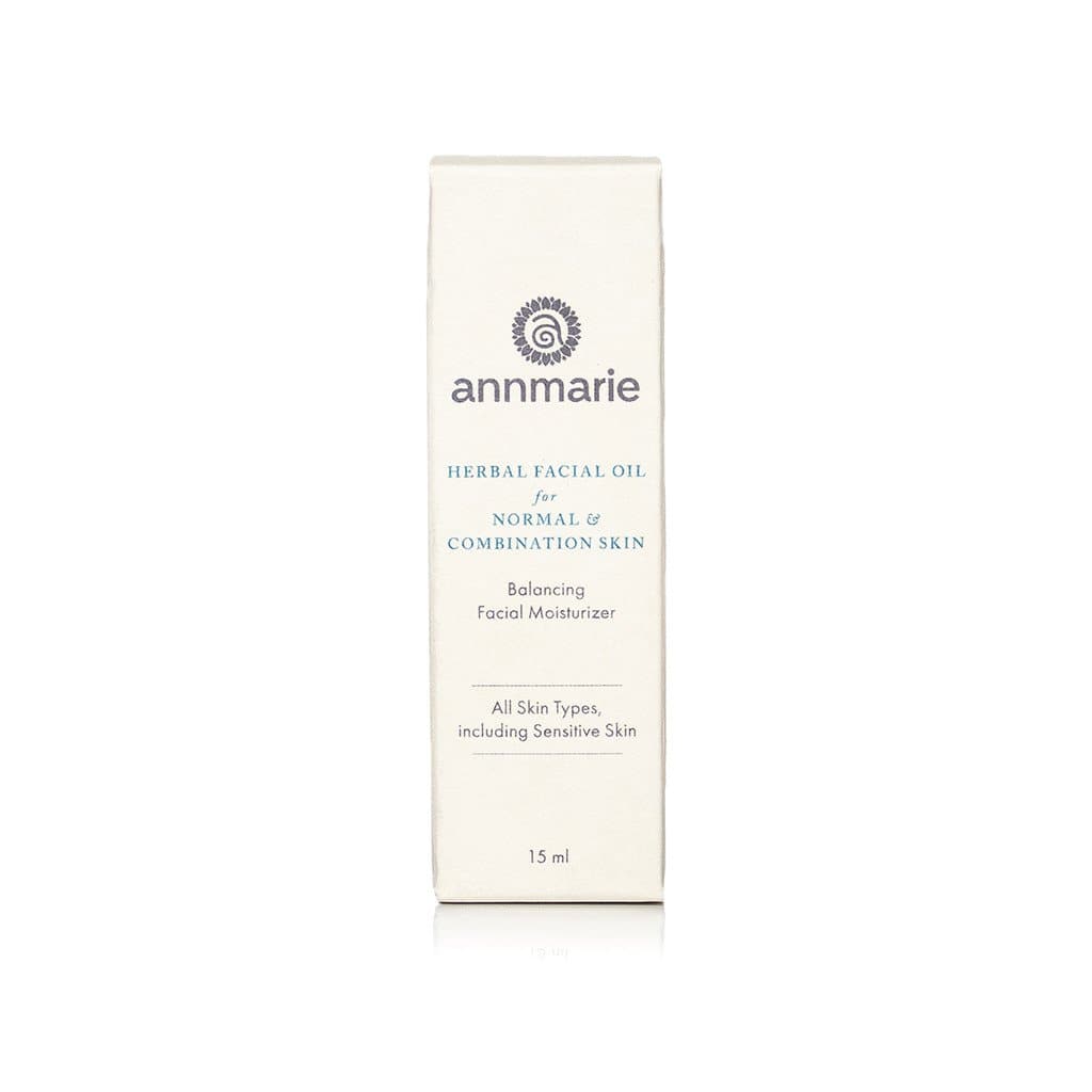 Herbal facial oil for normal and combination skin by Annmarie Skin Care in a 15ml bottle, featuring natural herbal ingredients.