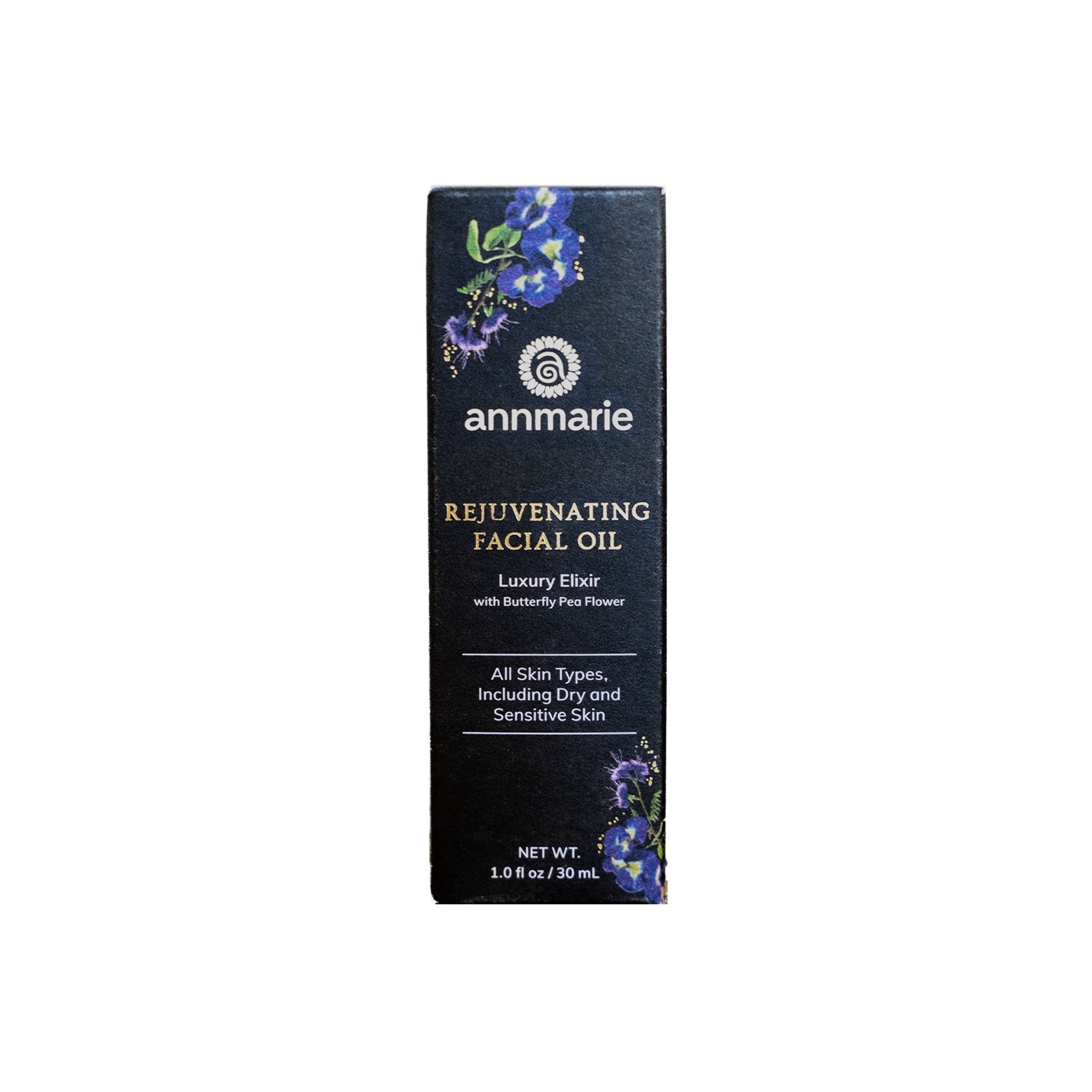 Rejuvenating Facial Oil by Annmarie Skin Care in a 30ml bottle, featuring a natural skincare product with nourishing ingredients.