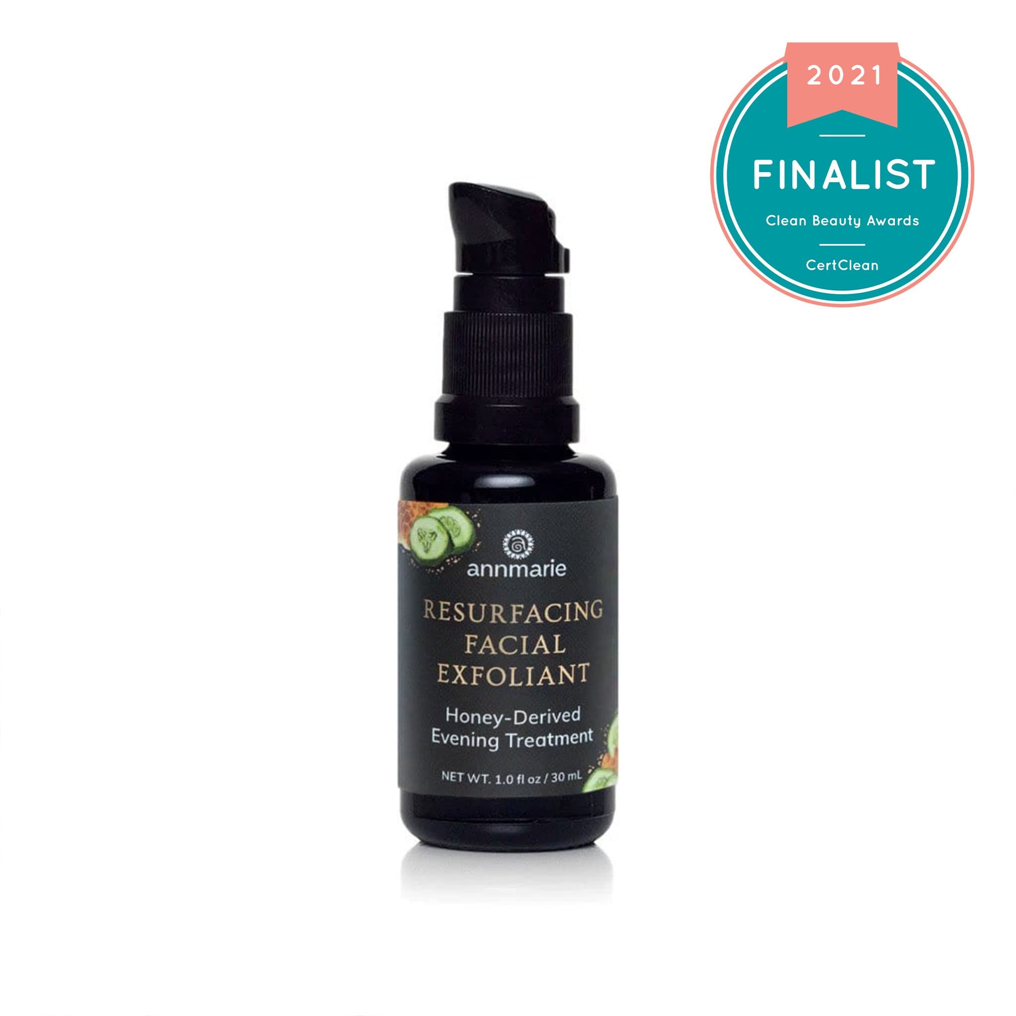 Resurfacing facial exfoliant by Annmarie Skin Care in a 30ml bottle, with natural ingredients for smooth, refreshed skin.