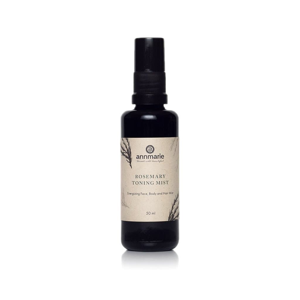 Rosemary Toning Mist by Annmarie Skin Care in a 50ml spray bottle, natural facial toner with rosemary extract for refreshed skin