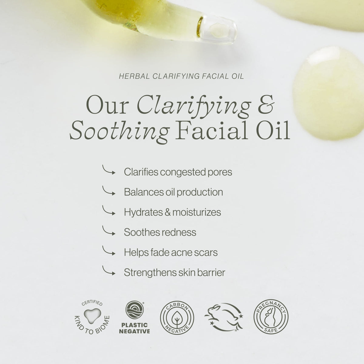Apoterra Green Tea Clarifying Facial Oil bottle with green tea extract, showcasing natural ingredients and elegant packaging.