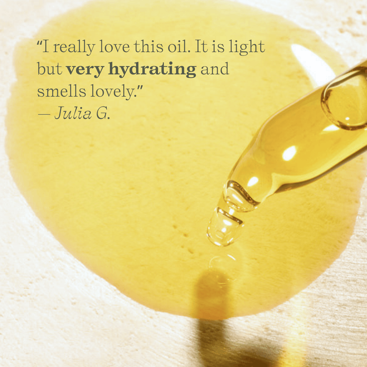 Customer review of Apoterra Rose Nourishing Facial Oil showcasing the elegant bottle and natural ingredients.