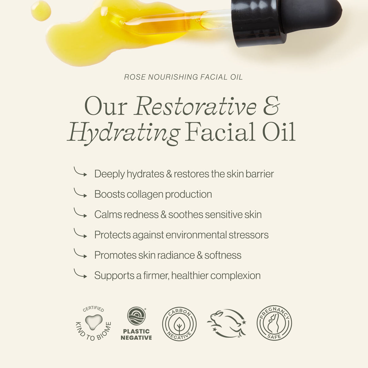 Apoterra Rose Nourishing Facial Oil bottle with dropper, showcasing its natural ingredients and elegant packaging.
