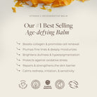 Apoterra Vitamin C Regenerative Facial Oil showing a sleek bottle with the balm applied to glowing skin.