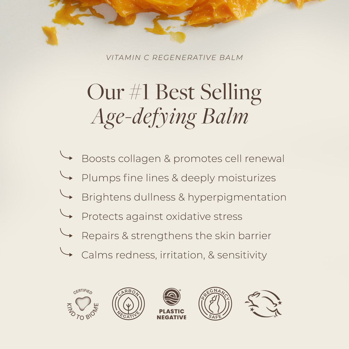 Apoterra Vitamin C Regenerative Facial Oil showing a sleek bottle with the balm applied to glowing skin.