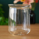August Uncommon Tea tasting glass for tea, showcasing a clear, elegant glassware designed for a refined drinking experience.