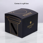 August Uncommon Tea stainless steel one-cup infuser for tea, shown filled with loose tea and ready for steeping.