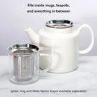 August Uncommon Tea stainless steel one-cup infuser for tea, featuring a modern design for easy brewing and steeping.
