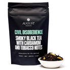 Smoky Cardamom Black Tea in a 15-cup bag by August Uncommon Tea, featuring a rich, aromatic blend of black tea with smoky and spicy notes.