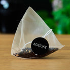 Jet Black Roasty Coffee Black Tea by August Uncommon Tea in a box of 15 tea bags, showcasing the black tea packaging.