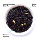 Decaf Low Country Bourbon Sugar Black Tea by August Uncommon Tea in a 15-cup bag, showcasing the rich black tea leaves.