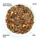Cocteau Vanilla Grapefruit Mint Rooibos Tea by August Uncommon Tea, caffeine-free herbal tea in a 15-cup bag.