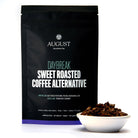 Daybreak sweet roasted coffee alternative herbal tea bag by August Uncommon Tea, caffeine-free beverage with a warm, roasted appearance.