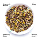 Nightfall herbal tea by August Uncommon Tea in a 15-cup bag, featuring caffeine-free herbal blend for relaxation and digestion.