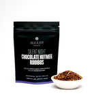 Box of August Uncommon Tea Silent Night Chocolate Nutmeg Rooibos herbal tea bag, caffeine-free beverage in a 15-cup package.