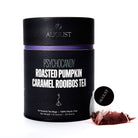 Psychocandy Roasted Pumpkin Caramel Rooibos Tea from August Uncommon Tea, caffeine-free herbal tea in a box of 15 tea bags.