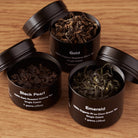 Mini tin of Rare Leaves single origin tea sampler by August Uncommon Tea, featuring an assortment of premium teas in a compact container.