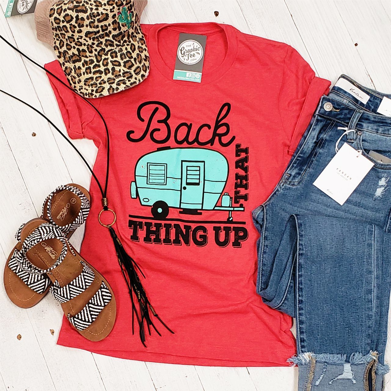Back That Thing Up unisex graphic t-shirt by The Graphic Tee featuring bold text on the back and a casual fit.