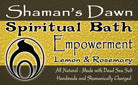 Shamans Dawn Empowerment Dead Sea Salt spiritual bath with natural mineral-rich salts in a glass bowl on a wooden surface