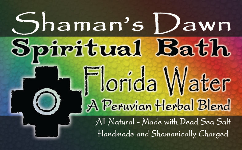 Shamans Dawn Florida Water spiritual bath with Dead Sea salt in a glass jar, ready for a relaxing bath experience.