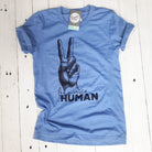 Unisex graphic tee from The Graphic Tee featuring "Be A Nice Human" message on a casual short-sleeve shirt.