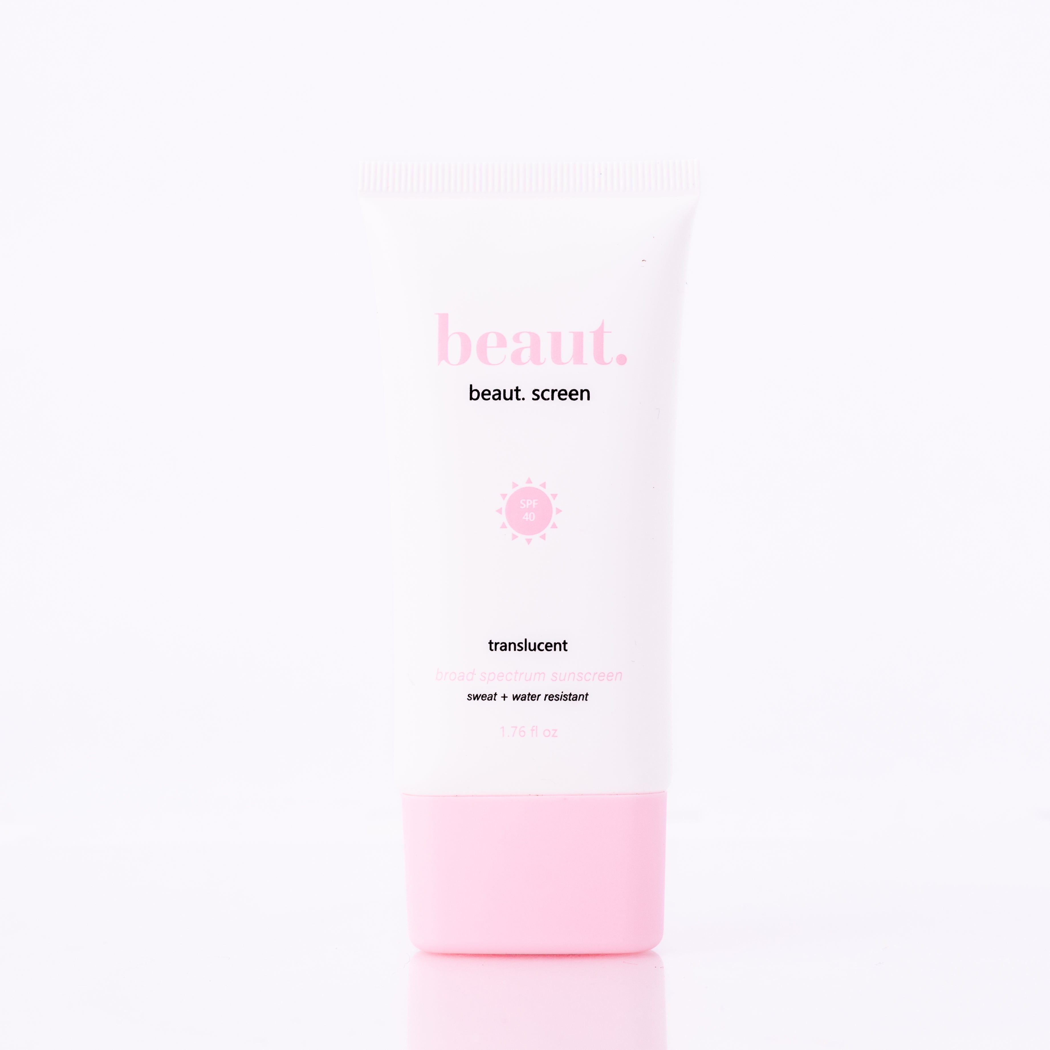 Translucent beaut.screen by beaut.beautyco. showing a close-up of the smooth, semi-transparent cosmetic screen for skincare or makeup application