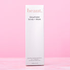 Beaut.beautyco. GlowPolish Scrub and Mask jar with a white lid and pink label, showcasing the skincare product on a clean background.