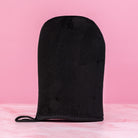 Beaut.beautyco tanning mitt for applying self-tanner, soft fabric with elastic wristband for even, smooth tanning application.