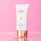 Beaut.beautyco. Golden Glow beaut.screen displaying a radiant skincare product with gold accents and elegant packaging.