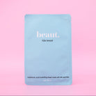 Single H2O Boost Sheet Mask by beaut.beautyco. with hydrating ingredients, shown spread open to reveal the mask fabric.