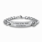 Men's stainless steel bracelet with a heart-shaped charm, featuring a modern design from Bella's Yard.