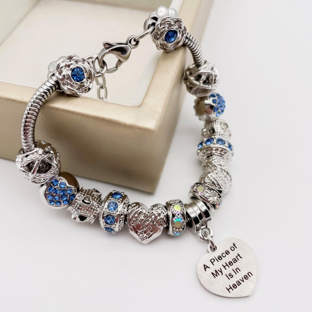 Bella's Yard Piece of My Heart bracelet featuring a delicate charm and beaded design, perfect for sentimental jewelry collection.