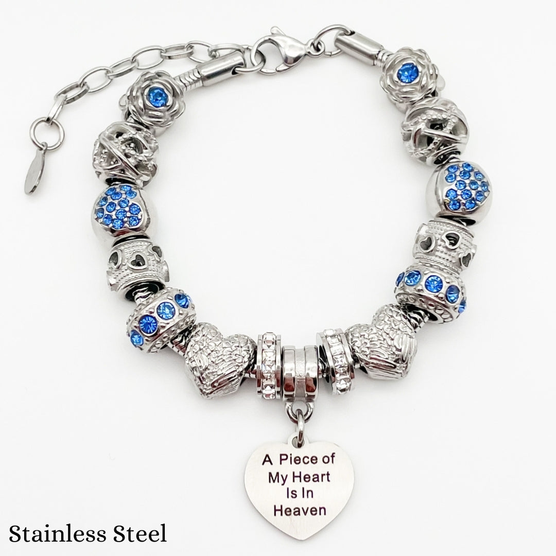 Elegant Bella's Yard Piece Of My Heart bracelet with intricate design and silver finish, displayed on a neutral background.