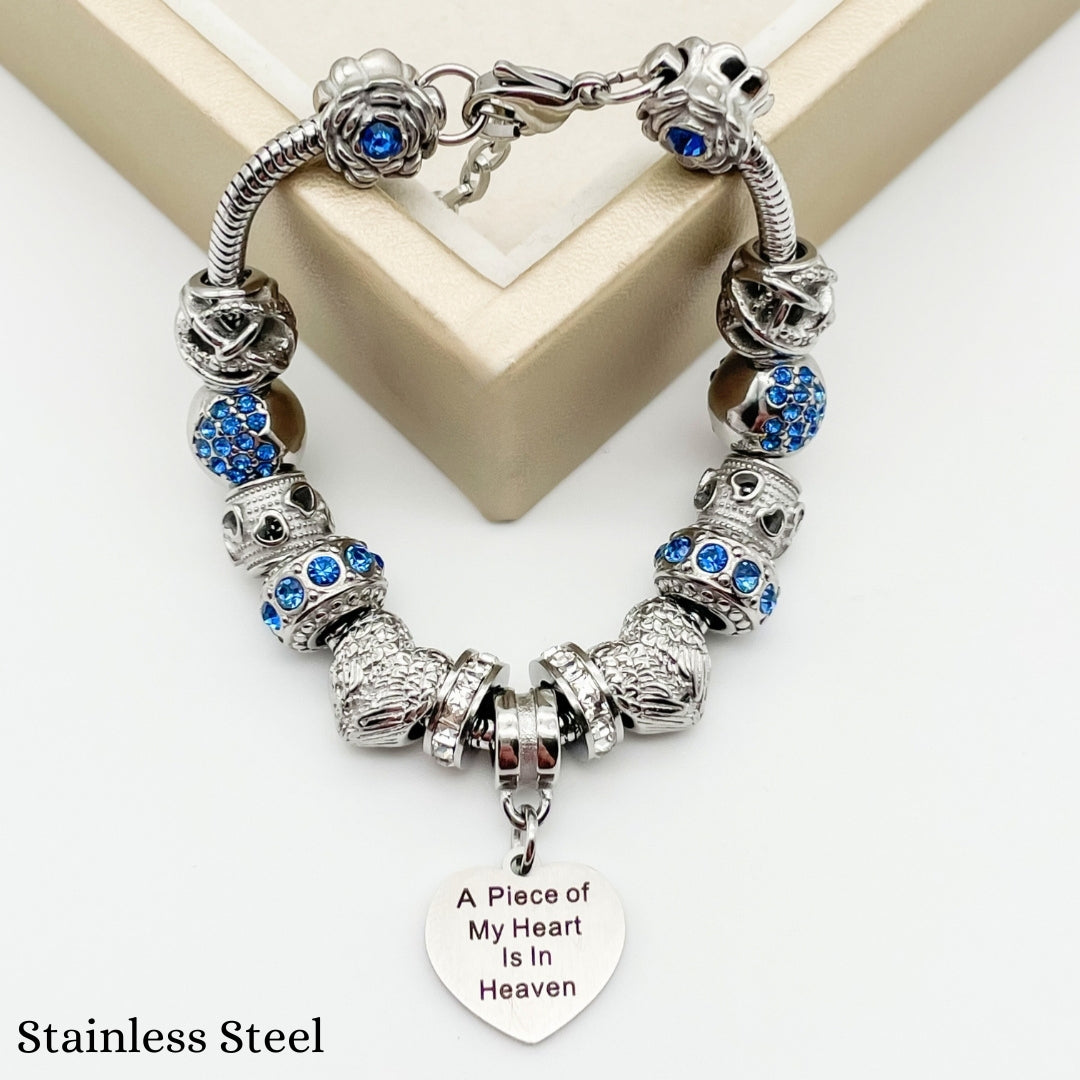 Silver Piece Of My Heart bracelet by Bella's Yard featuring a heart-shaped charm and delicate chain design.