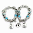 Bella's Yard grandmother and granddaughter unending love bracelet set featuring intertwined heart charms and delicate silver links.