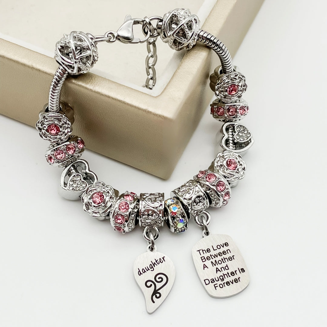 Elegant mother daughter eternal love bracelets by Bella's Yard featuring intertwined designs symbolizing everlasting bond.