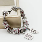 Silver mother daughter eternal love bracelets by Bella's Yard with intertwined heart designs for meaningful gifting.